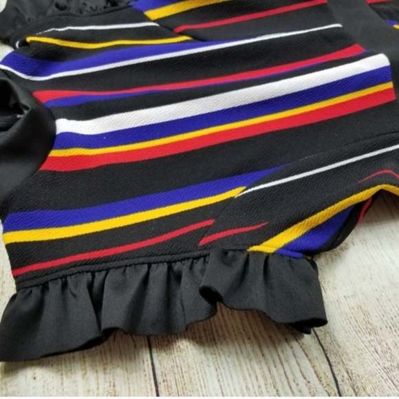 Stripped Ruffle Edge Romper - Picture 5 of 6